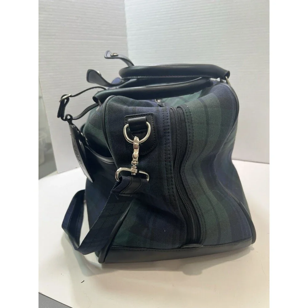 Chaps Ralph Lauren shoulder travel bag Blue Green Black watch Tartan Plaid